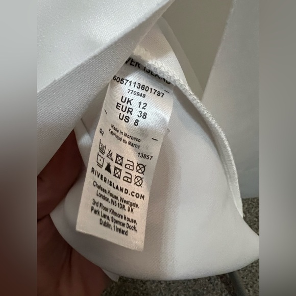 River Island White Off the Shoulder Bodycon Midi Dress Size 12 NWT - Picture 14 of 16